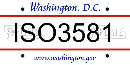 ISO3581 District Of Columbia License Plate