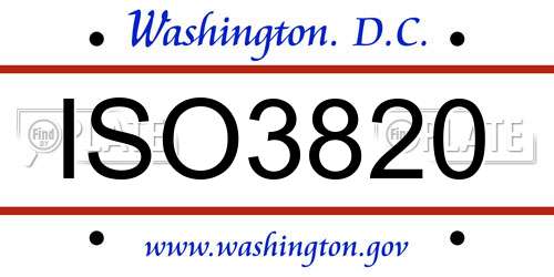 ISO3820 District Of Columbia License Plate