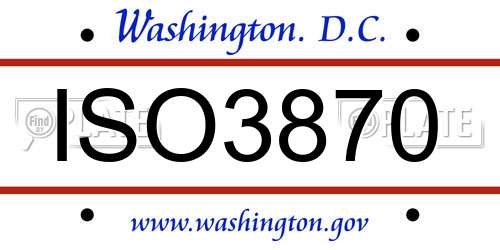ISO3870 District Of Columbia License Plate