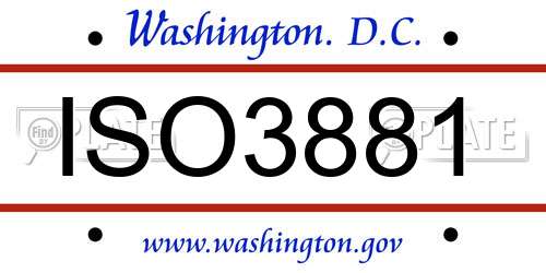 ISO3881 District Of Columbia License Plate