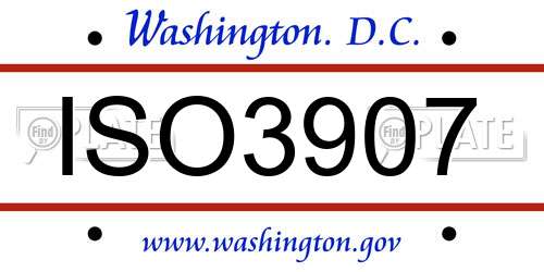 ISO3907 District Of Columbia License Plate