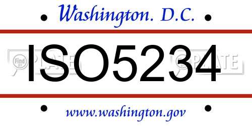 ISO5234 District Of Columbia License Plate