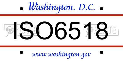 ISO6518 District Of Columbia License Plate