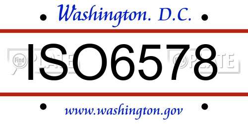 ISO6578 District Of Columbia License Plate