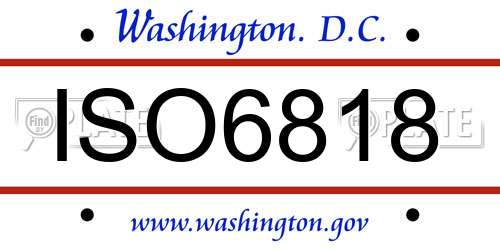 ISO6818 District Of Columbia License Plate