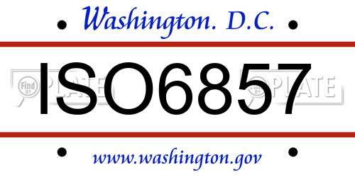 ISO6857 District Of Columbia License Plate