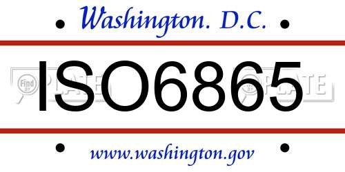 ISO6865 District Of Columbia License Plate
