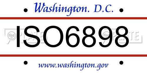 ISO6898 District Of Columbia License Plate