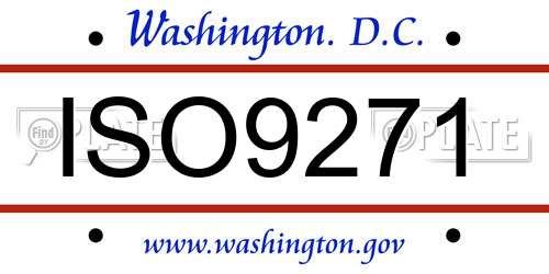ISO9271 District Of Columbia License Plate