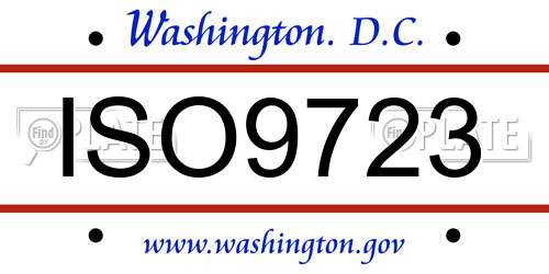 ISO9723 District Of Columbia License Plate