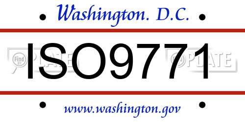 ISO9771 District Of Columbia License Plate