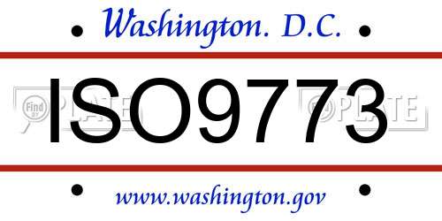 ISO9773 District Of Columbia License Plate