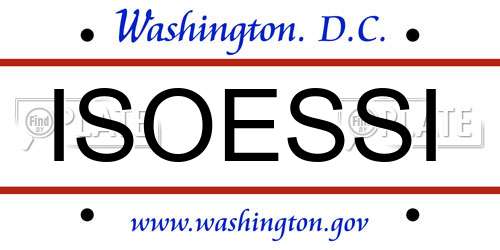 ISOESSI District Of Columbia License Plate