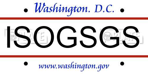 ISOGSGS District Of Columbia License Plate