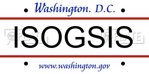 ISOGSIS District Of Columbia License Plate