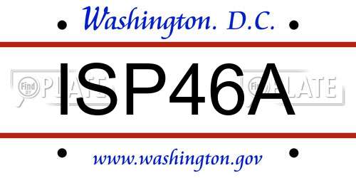 ISP46A District Of Columbia License Plate