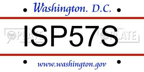 ISP57S District Of Columbia License Plate