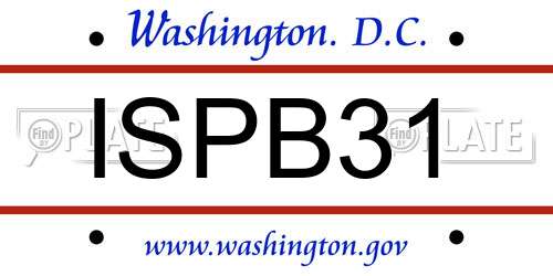 ISPB31 District Of Columbia License Plate