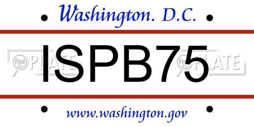 ISPB75 District Of Columbia License Plate