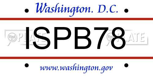 ISPB78 District Of Columbia License Plate