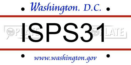 ISPS31 District Of Columbia License Plate