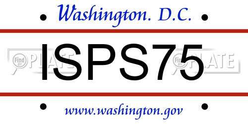 ISPS75 District Of Columbia License Plate
