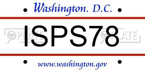 ISPS78 District Of Columbia License Plate