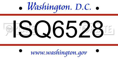 ISQ6528 District Of Columbia License Plate