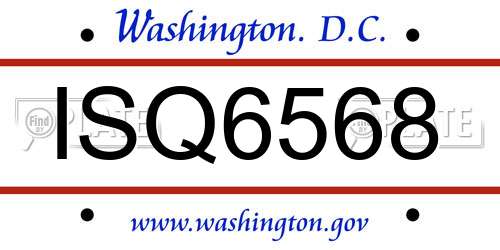 ISQ6568 District Of Columbia License Plate