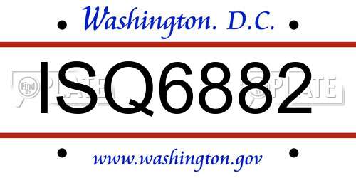 ISQ6882 District Of Columbia License Plate