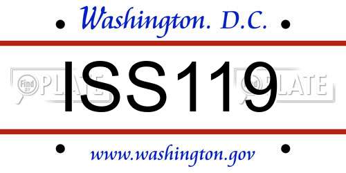 ISS119 District Of Columbia License Plate