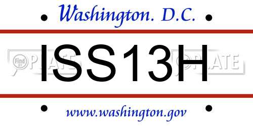 ISS13H District Of Columbia License Plate
