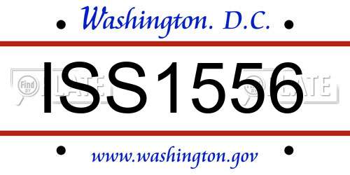 ISS1556 District Of Columbia License Plate
