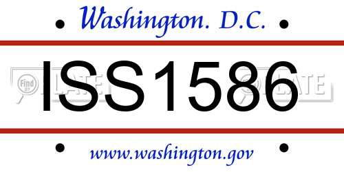 ISS1586 District Of Columbia License Plate