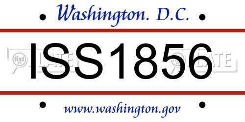 ISS1856 District Of Columbia License Plate