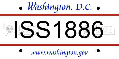 ISS1886 District Of Columbia License Plate