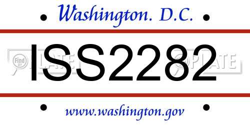 ISS2282 District Of Columbia License Plate