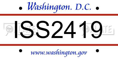 ISS2419 District Of Columbia License Plate