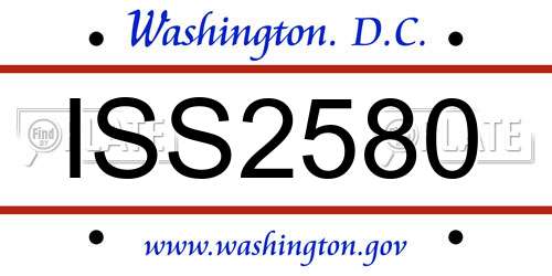 ISS2580 District Of Columbia License Plate