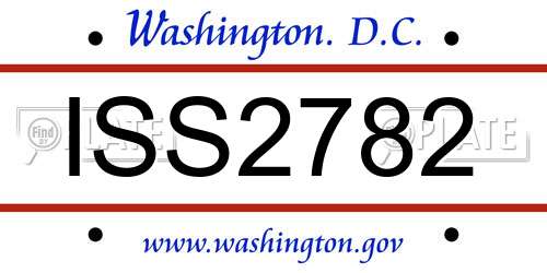 ISS2782 District Of Columbia License Plate