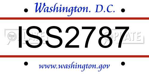 ISS2787 District Of Columbia License Plate