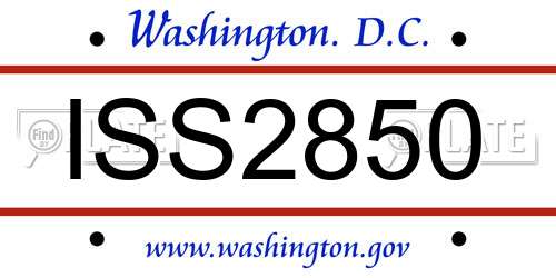 ISS2850 District Of Columbia License Plate