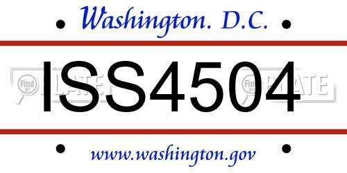 ISS4504 District Of Columbia License Plate