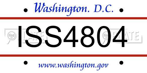 ISS4804 District Of Columbia License Plate