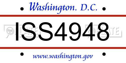 ISS4948 District Of Columbia License Plate