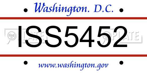 ISS5452 District Of Columbia License Plate
