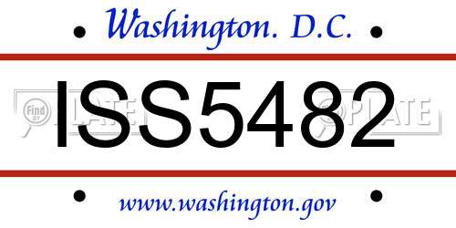 ISS5482 District Of Columbia License Plate