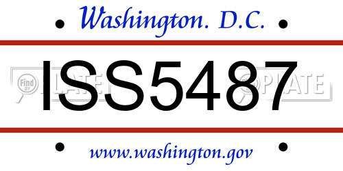 ISS5487 District Of Columbia License Plate