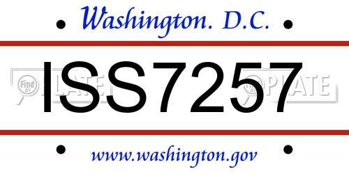 ISS7257 District Of Columbia License Plate