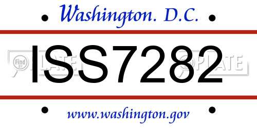 ISS7282 District Of Columbia License Plate
